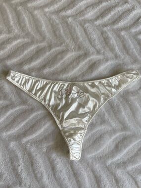 Rhinestone Bride Satin Thong